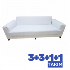 Krem Kalın Bohem Koltuk Örtüsü