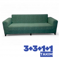 Yeşil Renk Lastikli Koltuk Örtüsü